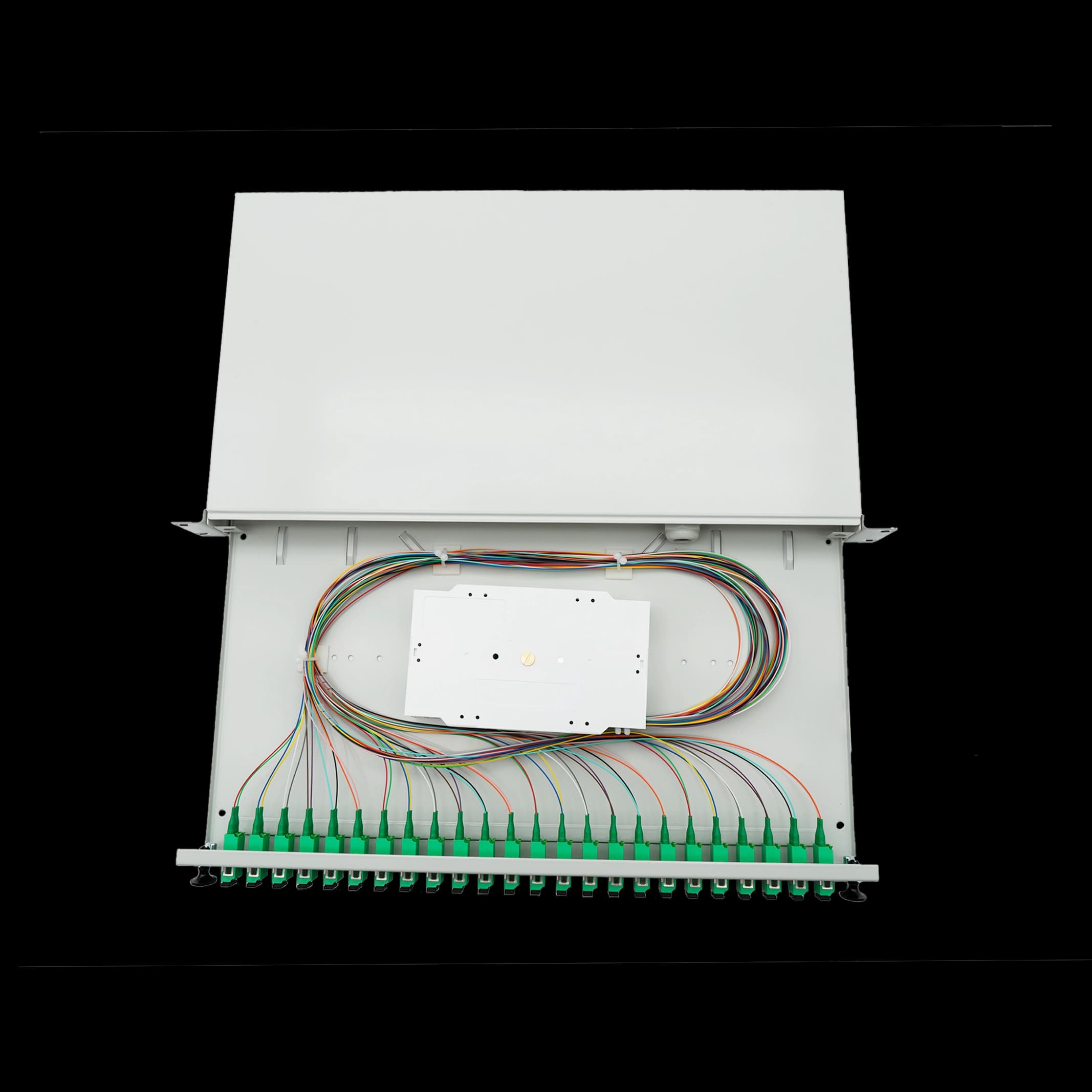 bbt SUPRA Spleißbox Patchpanel 1HE 19", 48x LC/APC Sym.