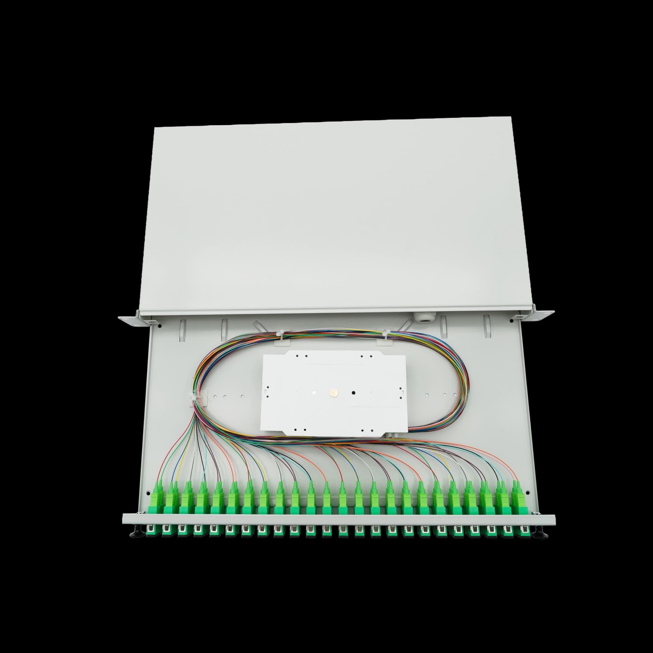 bbt SUPRA Spleißbox Patchpanel 1HE 19", 48x SC/APC Sym.