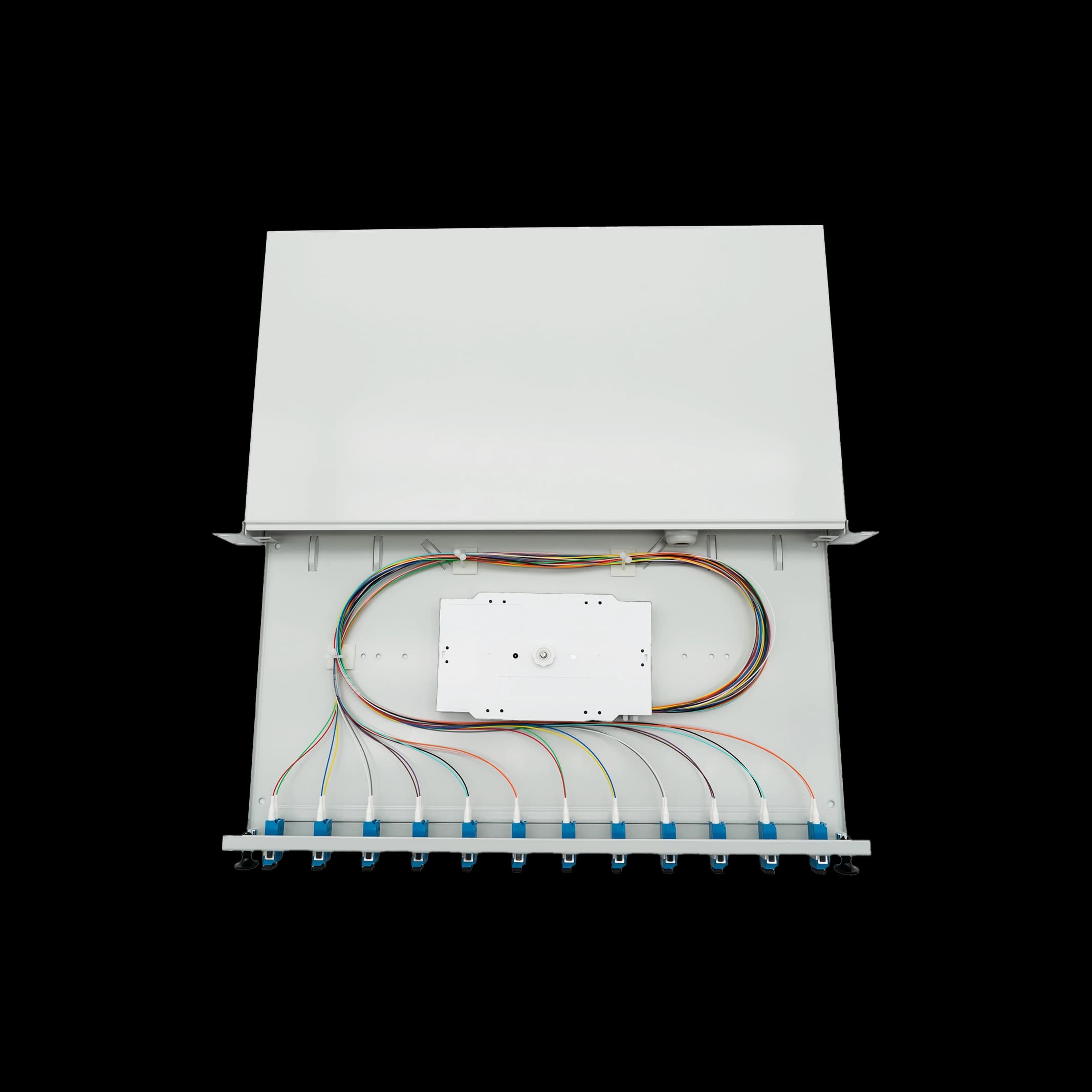 bbt SUPRA Spleißbox Patchpanel 1HE 19", 24x LC/UPC Sym.