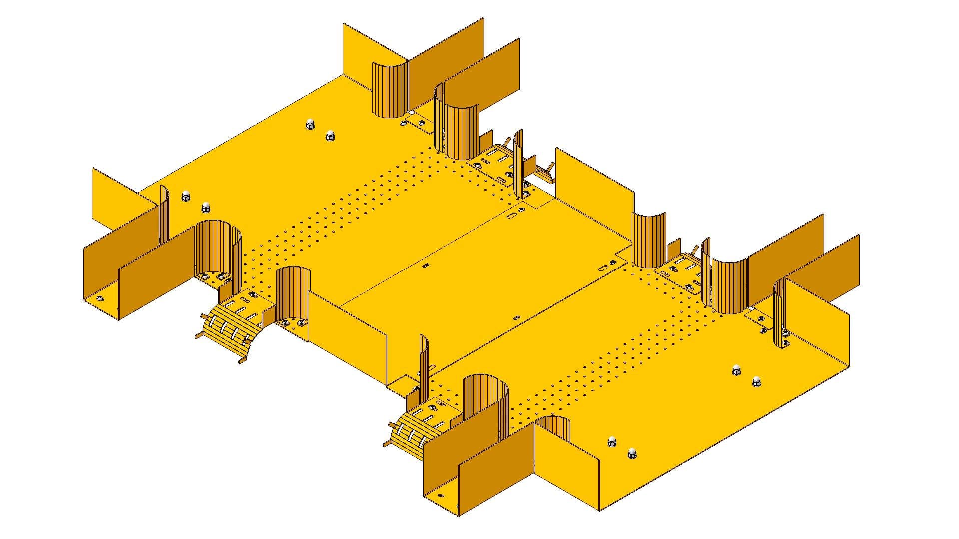 111819 bbt 4-4-Wege Patchkabelführungs-Set 8x7,5